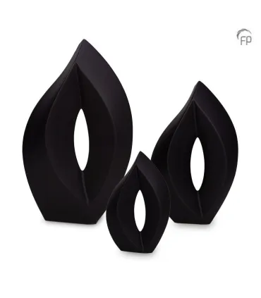 Kleine Keramische Urn 'Venezia' Matzwart