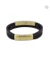 Leren Gevlochten 'Memory of a Lifetime' Armband Zwart Goudkleurig RVS