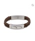 Leren Gevlochten 'Memory of a Lifetime' Armband Bruin RVS