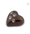 Metalen Mini Dieren Hart Urn Pootjes Bruin
