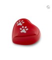 Metalen Mini Dieren Hart Urn Pootjes Rood