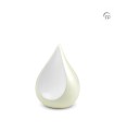 Kleine Metalen Urn Ivoor Wit Teardrop