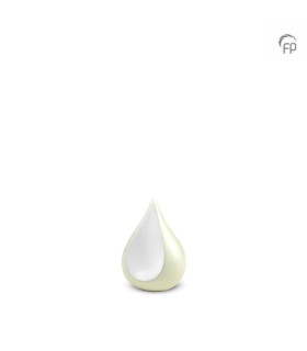Metalen Mini Urn Ivoor Wit Teardrop