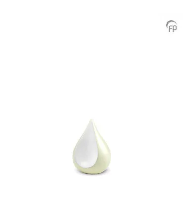 Metalen Mini Urn Ivoor Wit Teardrop