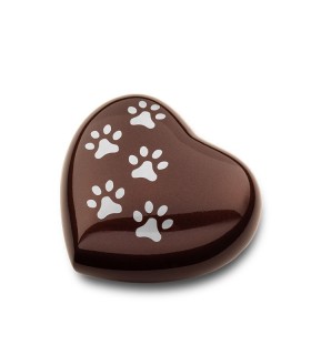 Kleine Metalen Dieren Hart Urn Pootjes Antraciet