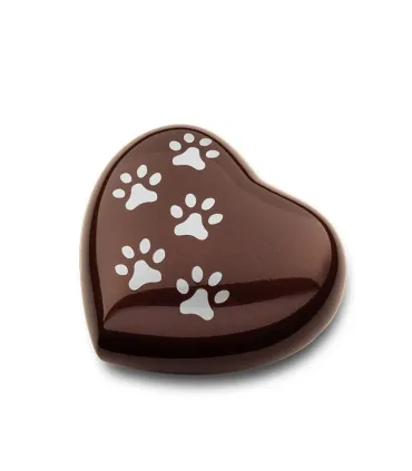 Kleine Metalen Dieren Hart Urn Pootjes Antraciet