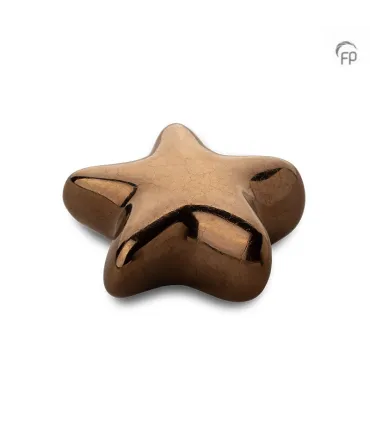 Keramische Keepsake Ster Urn Asteri Bronskleur Patroon