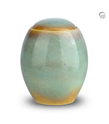 Grote Keramische Crafts Urn Turquoise Beige