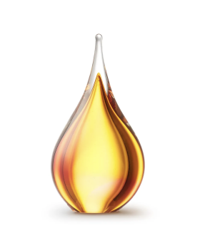 Glazen Memorie Urn Druppel Small Roze/Goudkleur