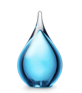 Glazen Memorie Urn Druppel Small Lichtblauw