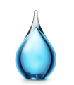 Glazen Memorie Urn Druppel Small Lichtblauw