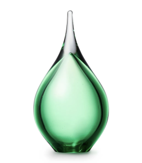 Glazen Memorie Urn Druppel Small Groen
