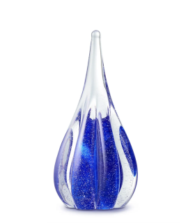 Glazen Memorie Urn Sparkle Blauw