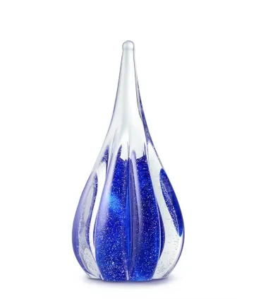 Glazen Memorie Urn Sparkle Blauw