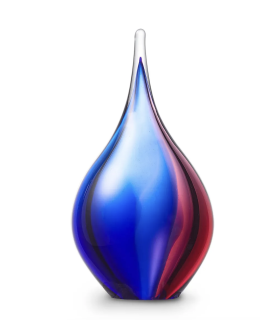 Glazen Memorie Urn Druppel Small Roze Blauw