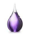 Glazen Memorie Urn Druppel Small Paars