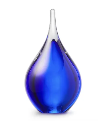 Glazen Memorie Urn Druppel Small Donkerblauw