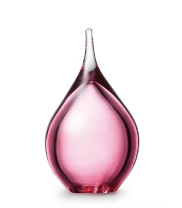 Glazen Memorie Urn Druppel Small Roze