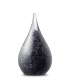 Glazen Memorie Urn Druppel Small Zwart Wit Melange Opaque
