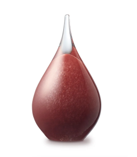 Glazen Memorie Urn Druppel Small Rood Opaque