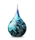 Glazen Memorie Urn Druppel Small Turquoise Groen Blauw Wit