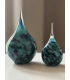 Glazen Memorie Urn Druppel Small Turquoise Groen Blauw Wit