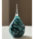 Glazen Memorie Urn Druppel Small Turquoise Groen Blauw Wit