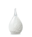 Glazen Memorie Urn Druppel Small Krakele Wit
