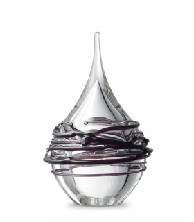 Glazen Memorie Urn Druppel Small Transparant Swirl