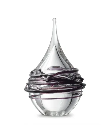 Glazen Memorie Urn Druppel Small Transparant Swirl