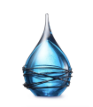 Glazen Memorie Urn Druppel Small Lichtblauw Swirl