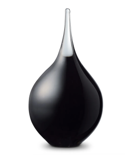 Glazen Memorie Urn Druppel Medium Opaque Zwart