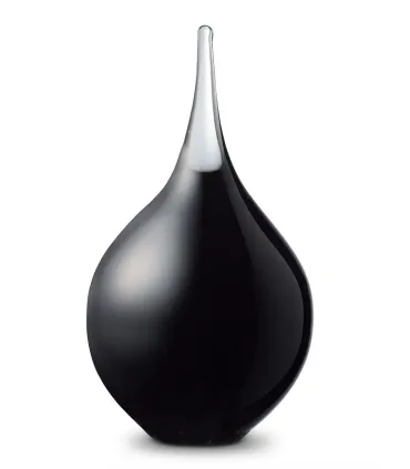 Glazen Memorie Urn Druppel Medium Opaque Zwart