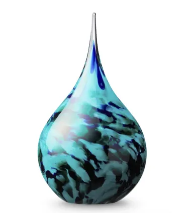 Glazen Memorie Urn Druppel Medium Opaque Multicolor