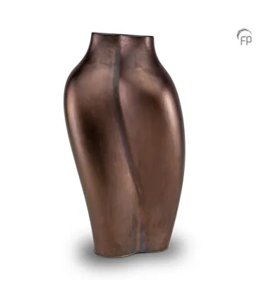 Grote Keramische Kunst Urn Heart to Heart Bronskleur