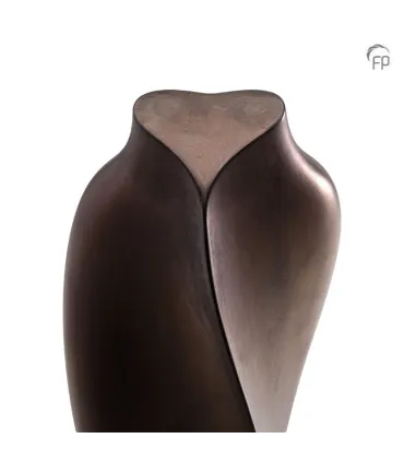 Grote Keramische Kunst Urn Heart to Heart Bronskleur