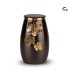 Grote Metalen Urn Eternal Bloom Antracietgrijs met Goudkleurig bladmotief