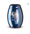 Glasfiber Urn Roos blauw