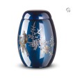 Glasfiber Urn Vogels blauw