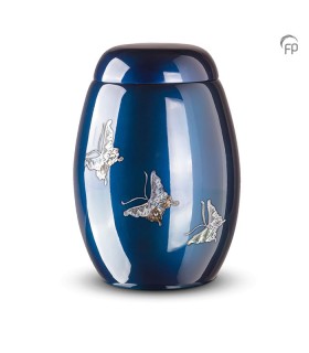 Glasfiber Urn Vlinders blauw