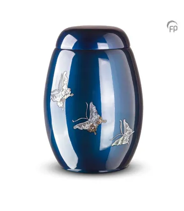 Glasfiber Urn Vlinders blauw